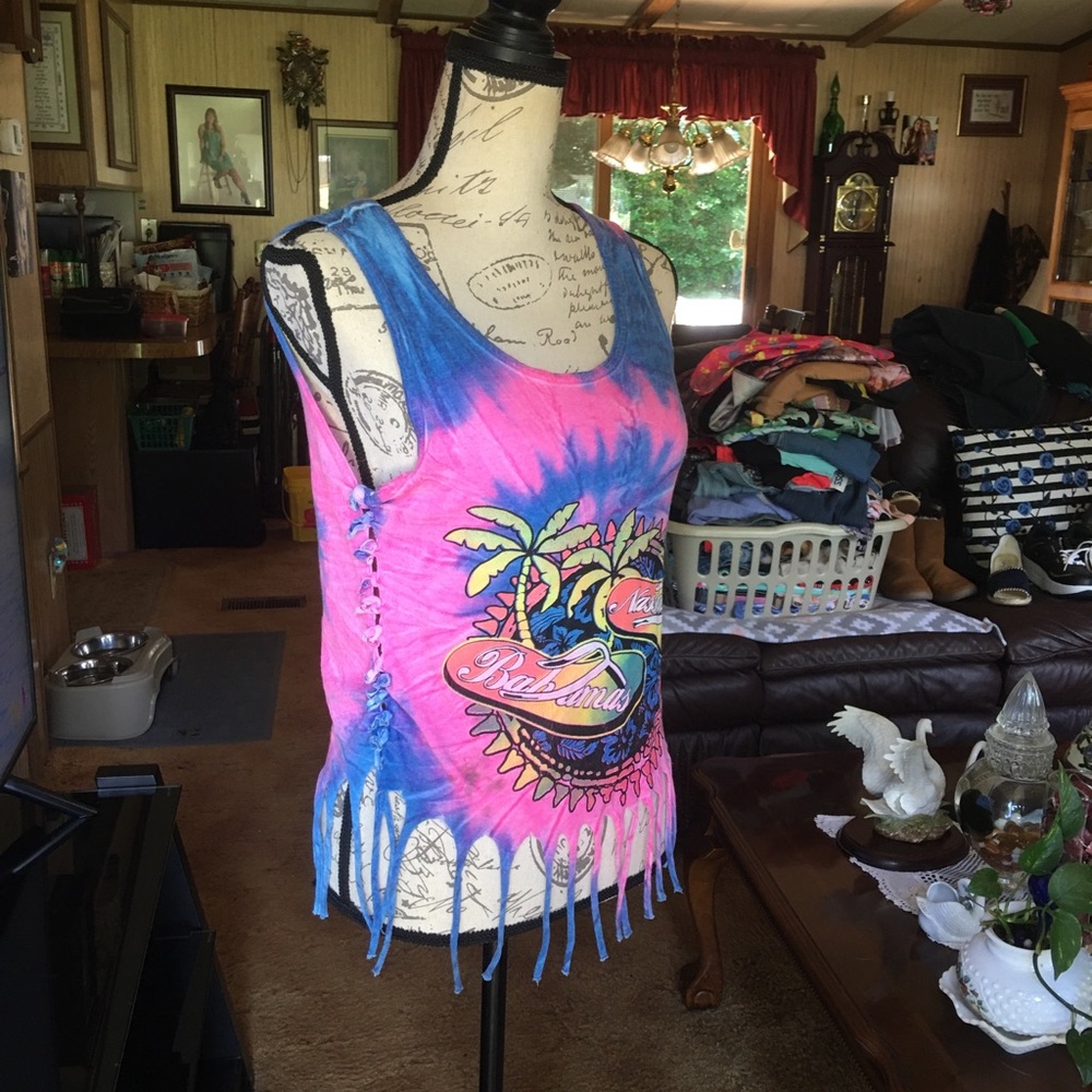 Women’s tie-dye Bahamas cut tank top - Picture 5 of 16